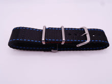 Load image into Gallery viewer, Hadley-Roma 20Mm Premium Nato Style Nylon Blue Watch Band Bands