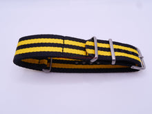 Load image into Gallery viewer, Hadley-Roma 22Mm Premium Nato Style Nylon Yellow/black Stripe Watch Band Bands
