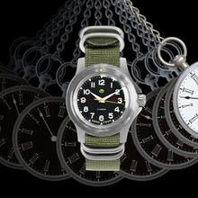 Load image into Gallery viewer, Vostok Komandirskie 18021B With Auto-Self Winding + Nylon (Zulu) Strap Watches