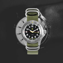 Load image into Gallery viewer, Vostok Komandirskie 18021B With Auto-Self Winding + Nylon (Zulu) Strap Watches
