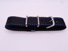 Load image into Gallery viewer, Hadley-Roma 20Mm Premium Nato Style Nylon Blue Watch Band Bands