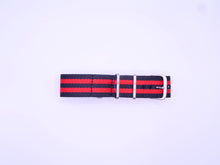 Load image into Gallery viewer, Hadley-Roma 22Mm Premium Nato Style Nylon Red/black Stripe Watch Band Bands
