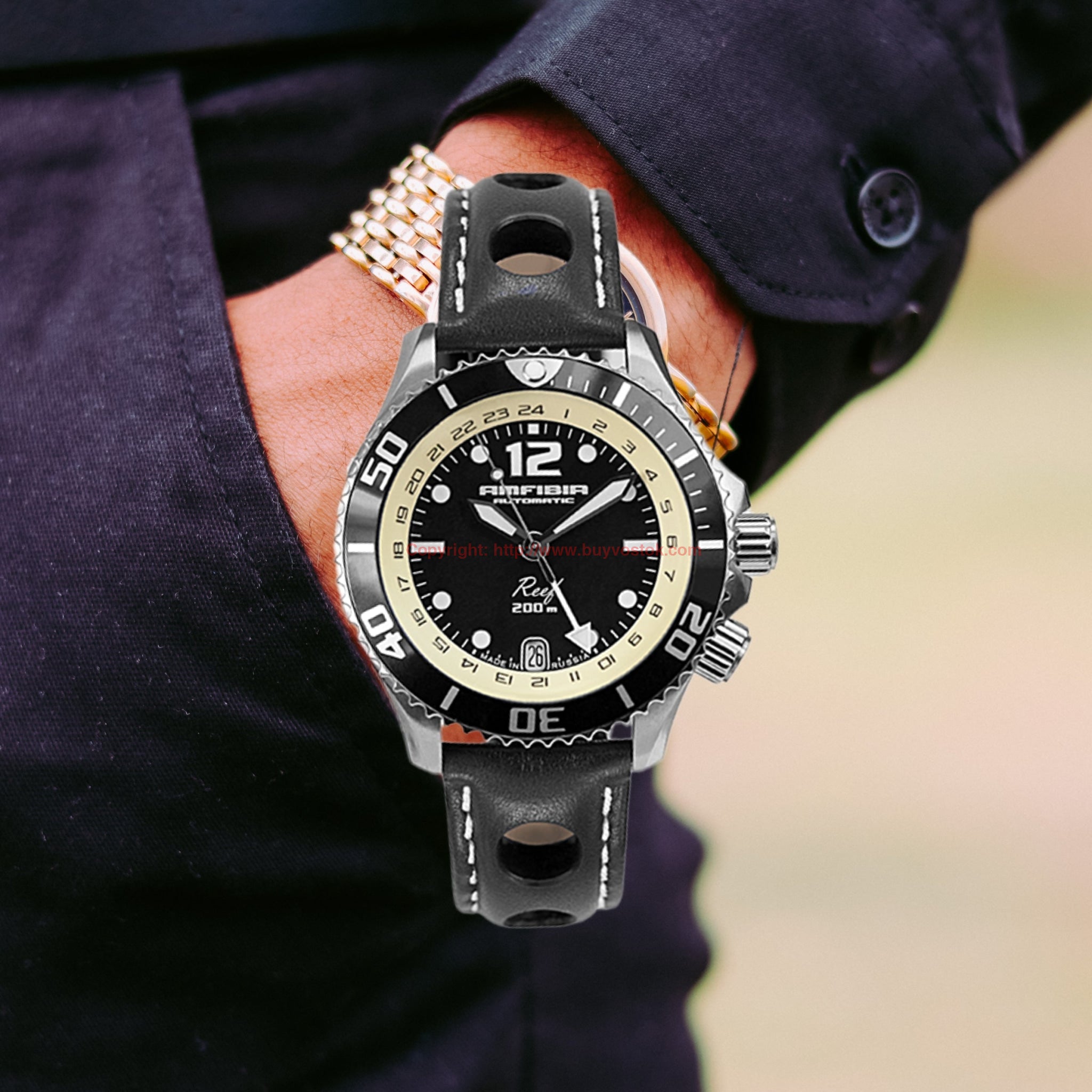 Vostok AMFIBIA Reef 080480 with Auto-Self Winding, Mineral Glass
