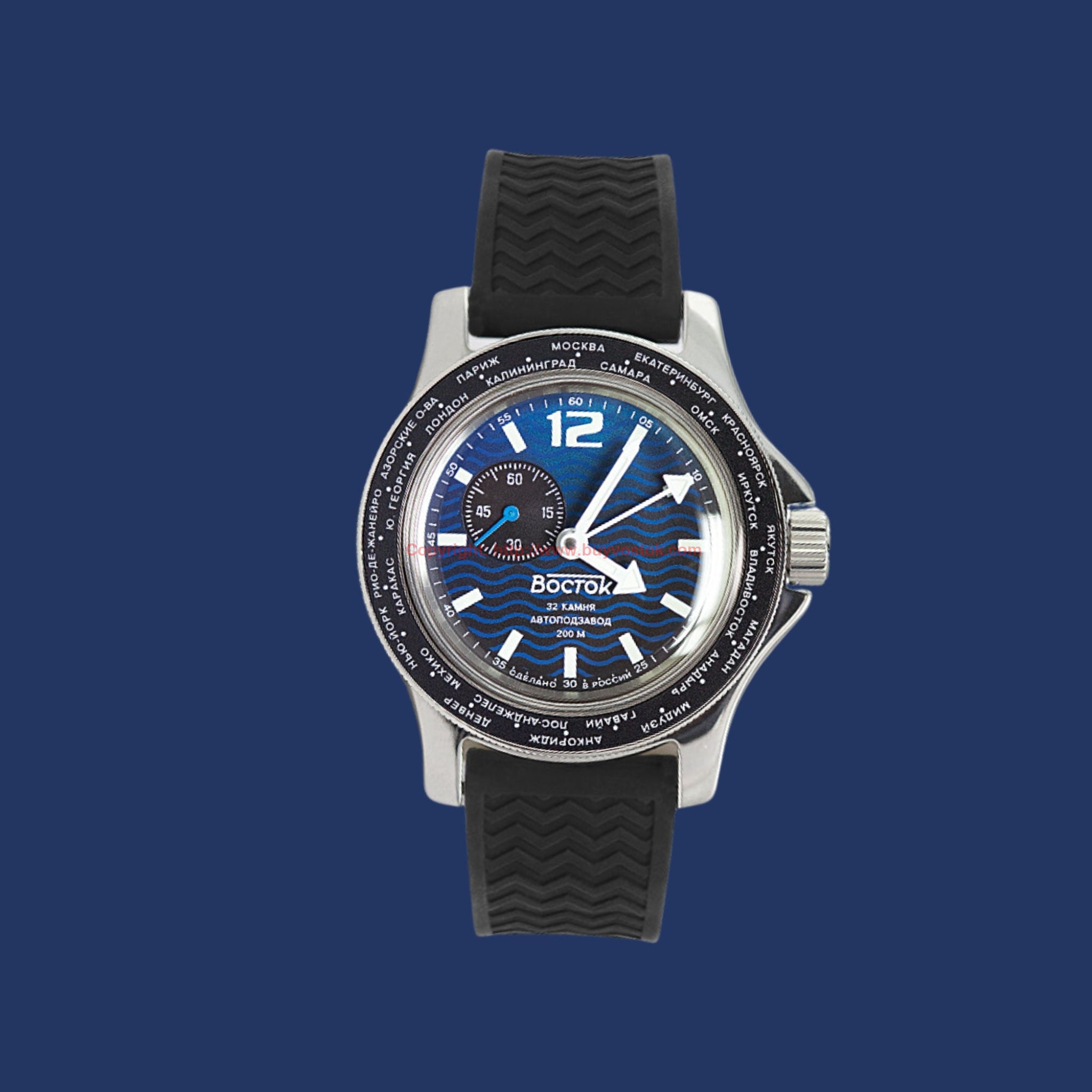 Vostok Amphibian Classic 13004B with Auto-Self Winding + Polyurethane