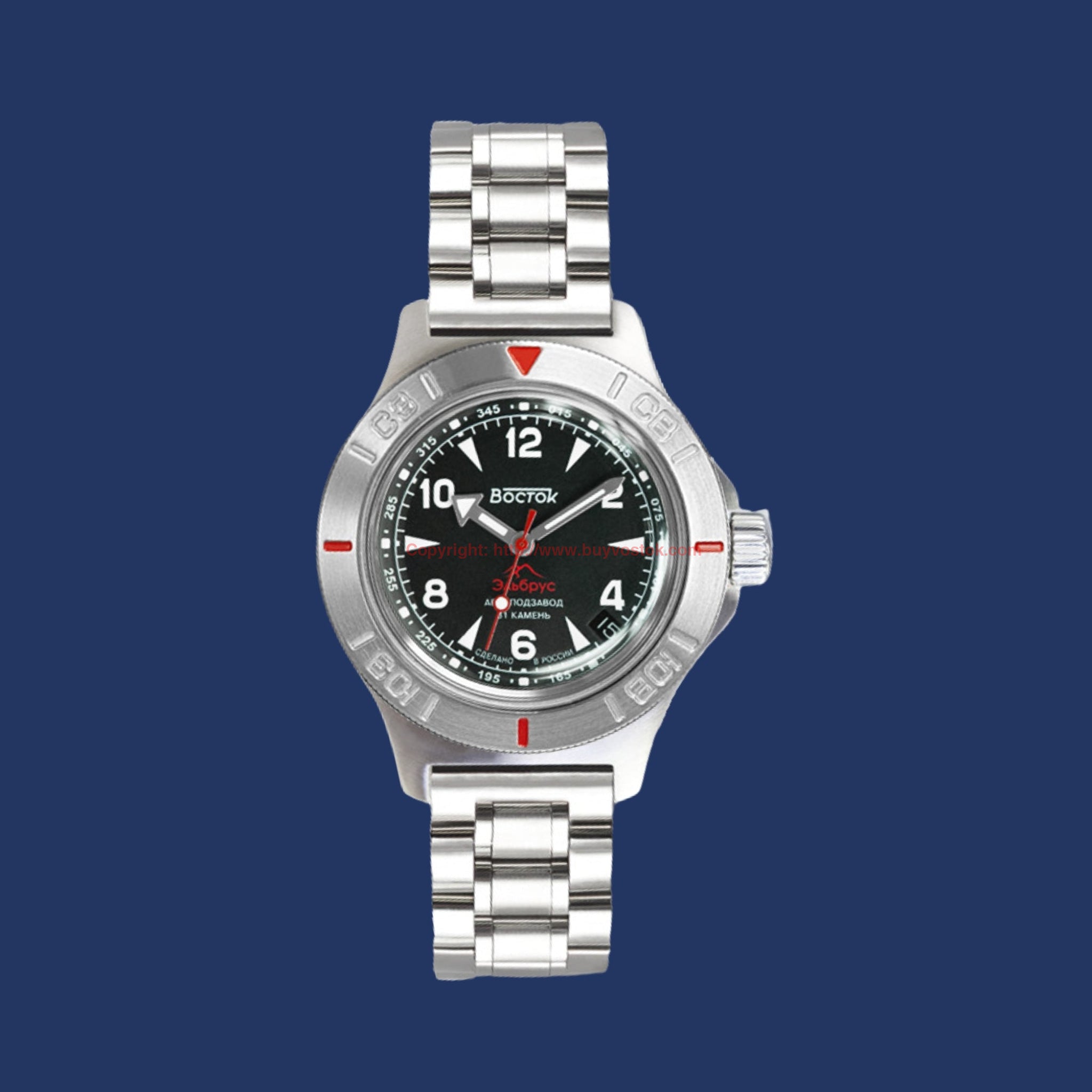 Vostok Amphibian Classic 74092B Mount Elbrus with Auto-Self Winding
