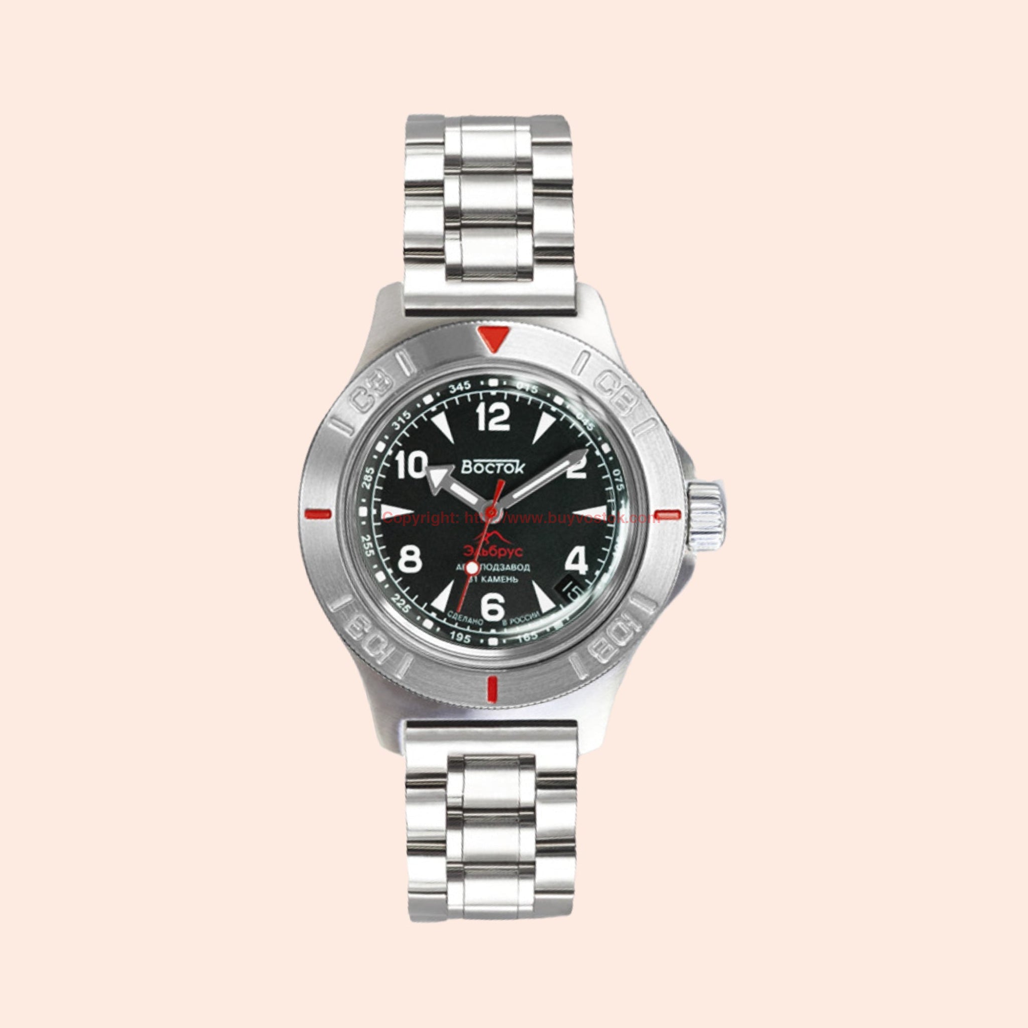 Vostok Amphibian Classic 74092B Mount Elbrus with Auto-Self Winding