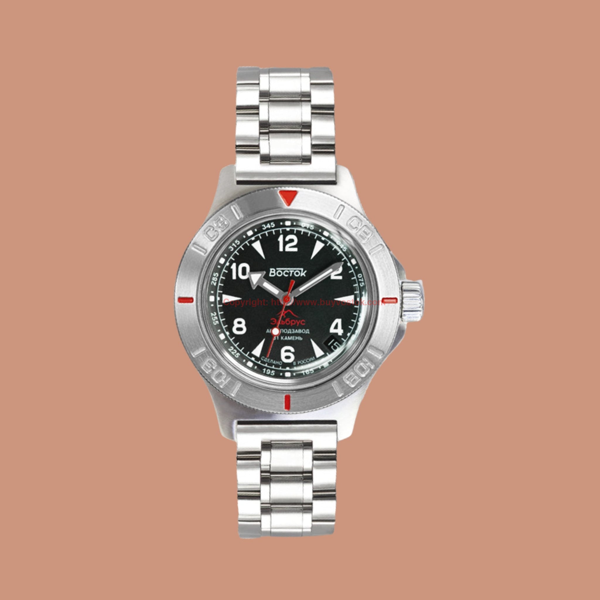 Vostok Amphibian Classic 74092B Mount Elbrus with Auto-Self Winding
