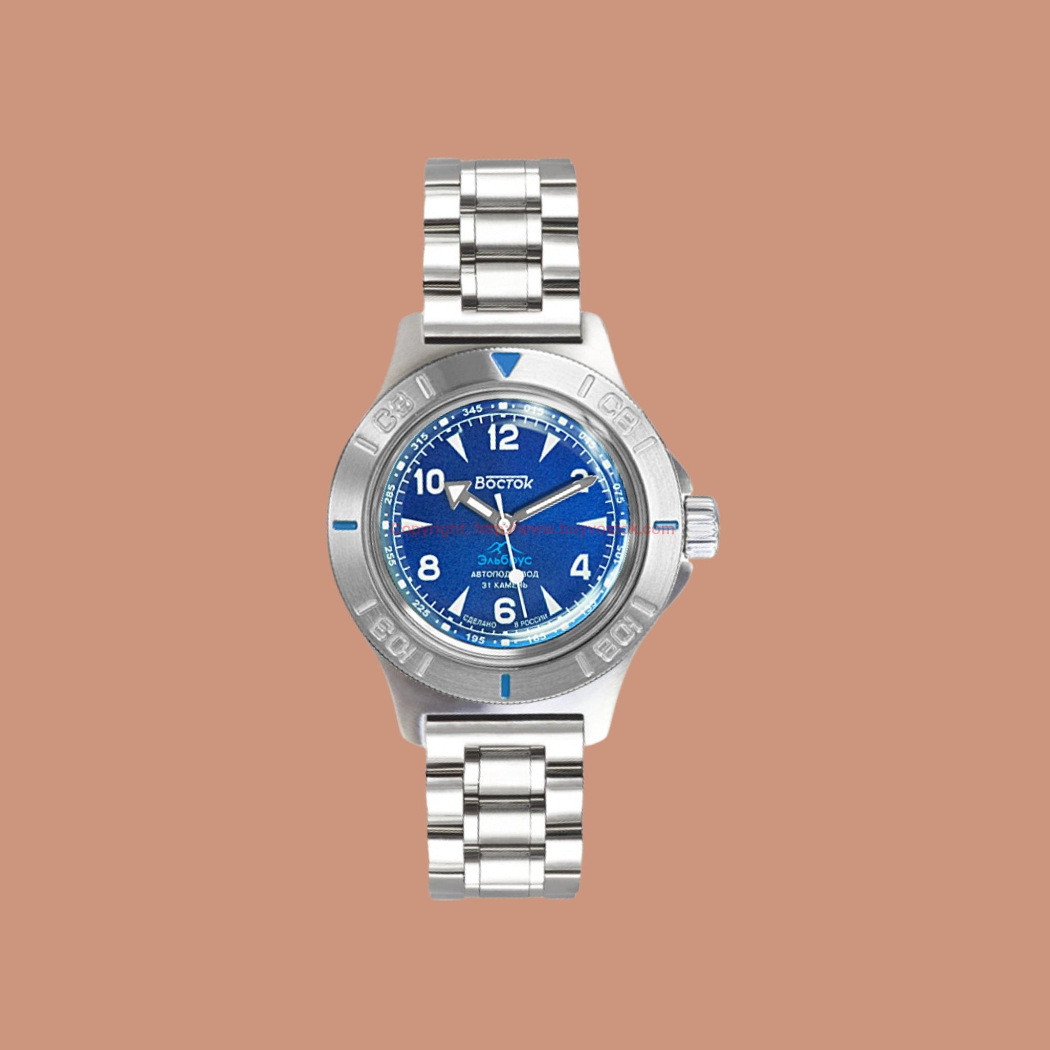 Vostok Amphibian Classic 74094B Mount Elbrus with Auto-Self Winding