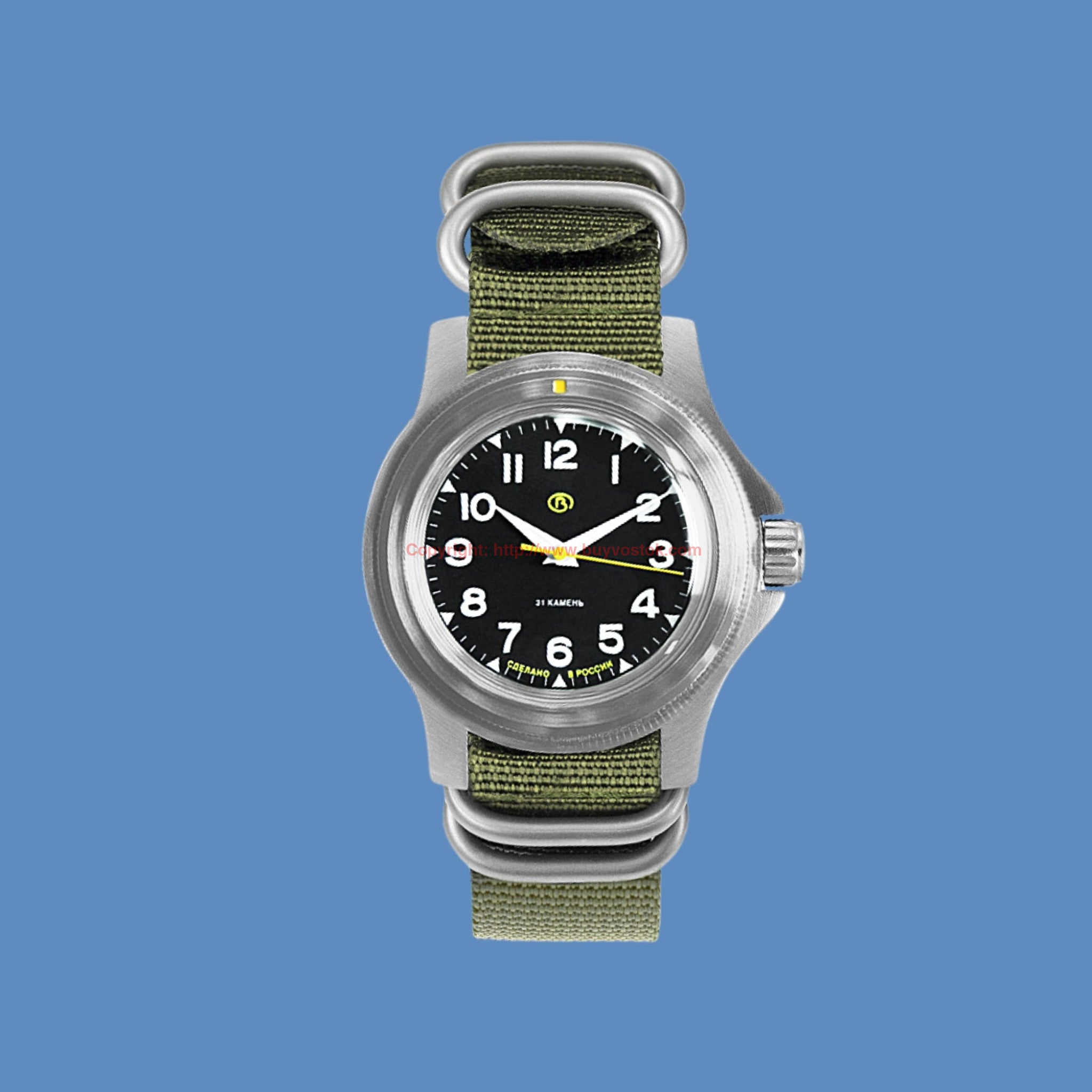 Vostok Komandirskie 18021B with Auto-Self Winding + Nylon (ZULU) Strap