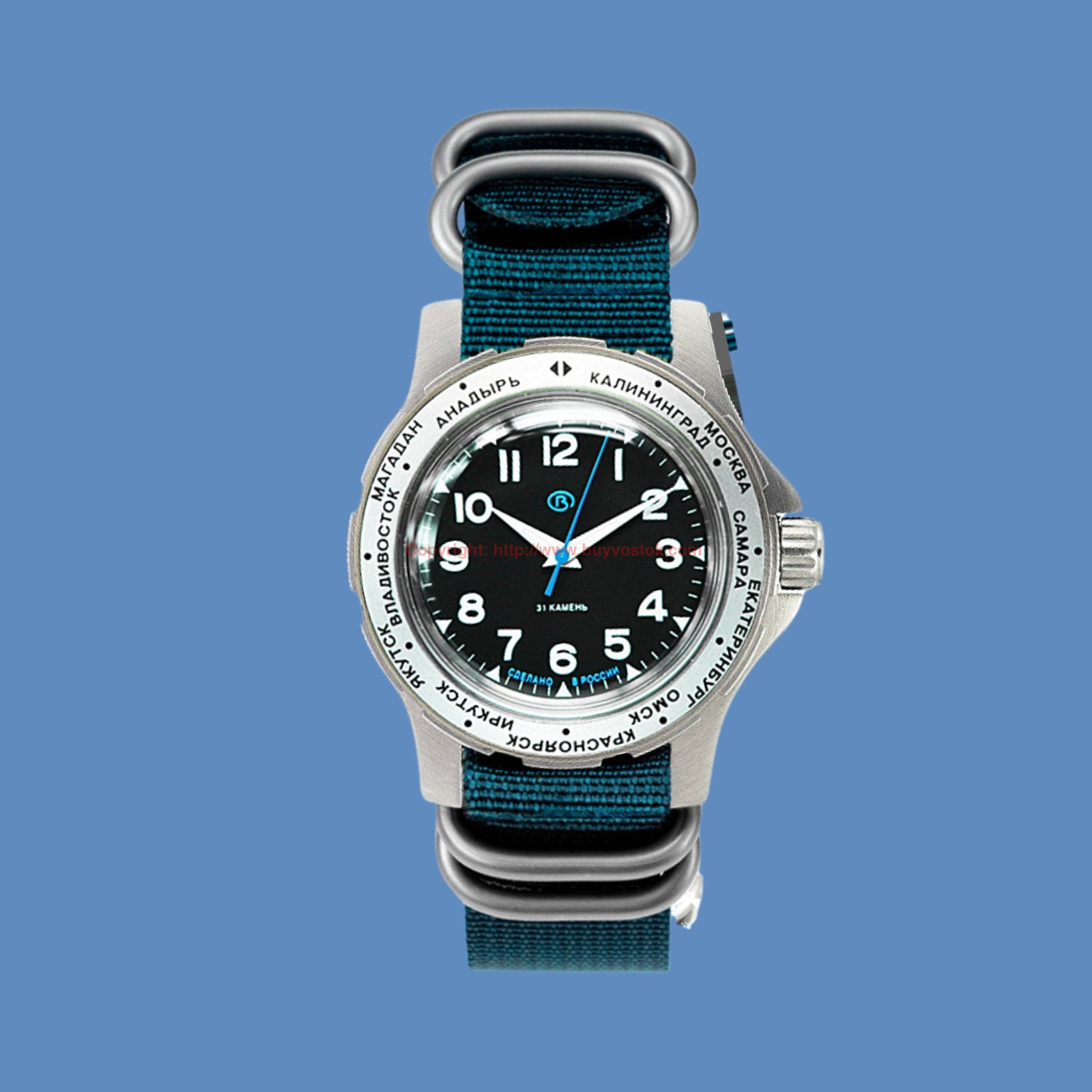 Vostok Komandirskie 18022B with Auto-Self Winding + Nylon (ZULU) Strap